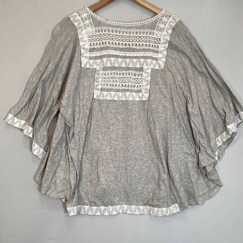 Johnny Was 4 Love and Liberty Womens Size S Tunic Top Blouse Boho Trim Lace - Picture 4 of 12